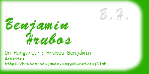 benjamin hrubos business card